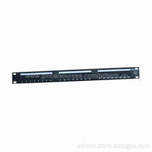 Patch Panel, Cat5e UTP, 24 Ports with Shutter Door and Label Mark